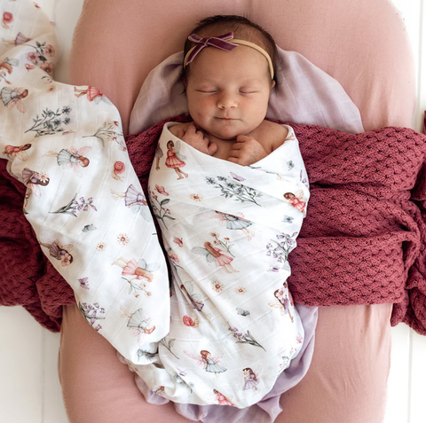 Organic Muslin Wrap - Fairy Garden