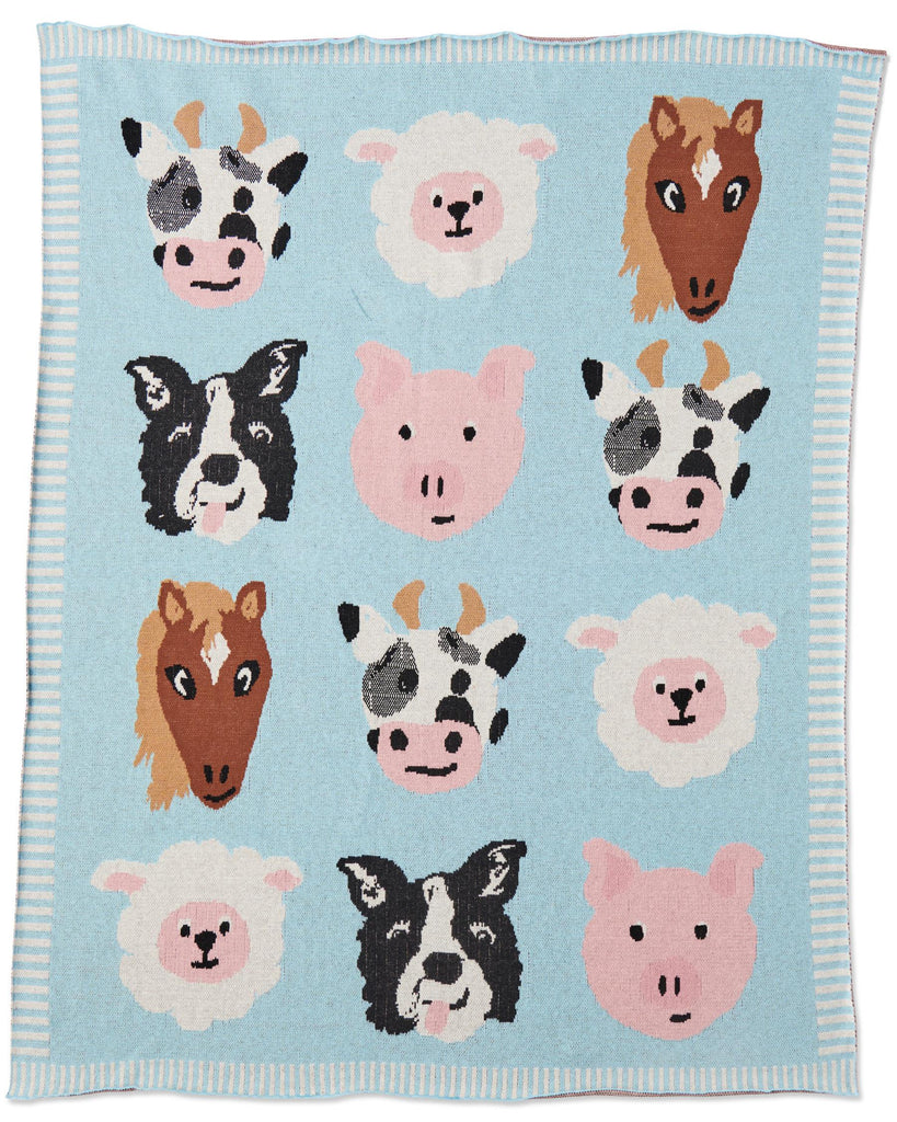 Farm Friends Knitted Blanket