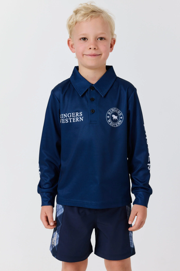 Man-Eater Kids Fishing Jersey - Dark Navy