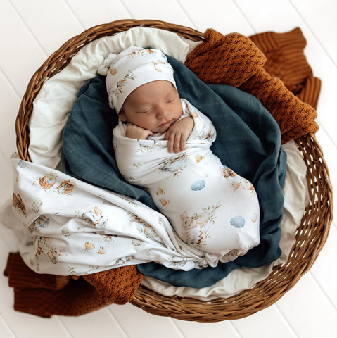 Baby Jersey Wrap & Beanie Set - Flopsy Bunnies