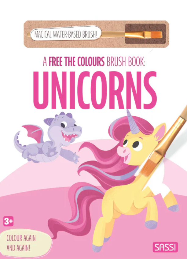 Free The Colours Reusable Paint Brush Book - Unicorns