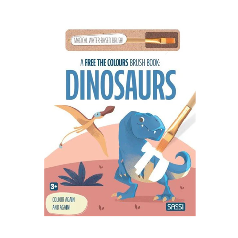 Free The Colours Reusable Paint Brush Book - Dinosaurs