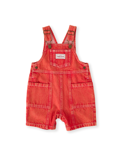 Burton Vintage Washed Denim Pocket Overalls - Apple Red