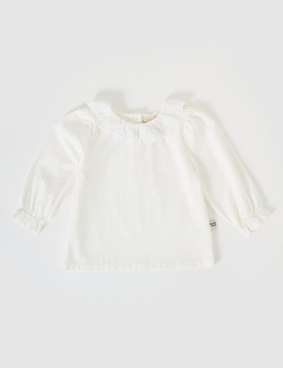 Laura Puff Sleeve Collar Long Sleeve Top