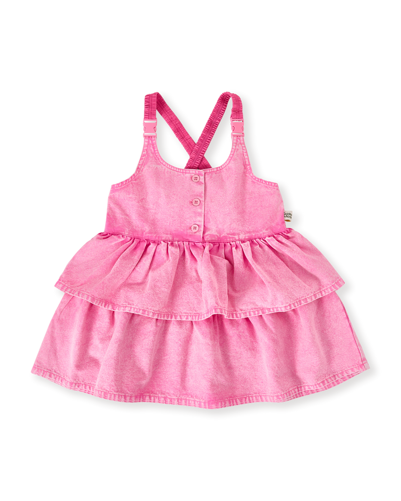 Saskia Denim Frill Pinafore Dress