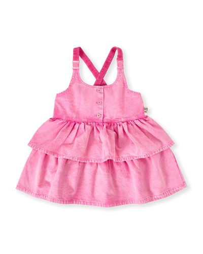 Saskia Denim Frill Pinafore Dress