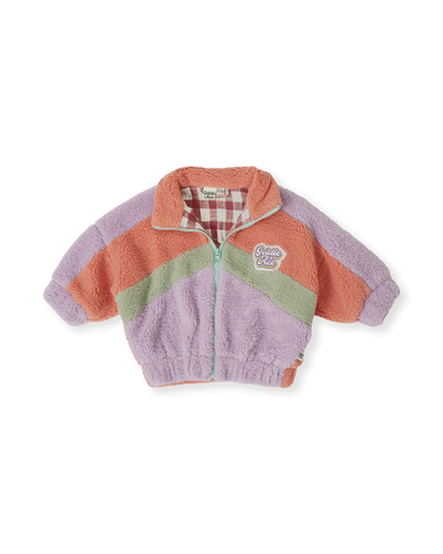 Frankie Sherpa Jacket - Lilac/Peach/Mint