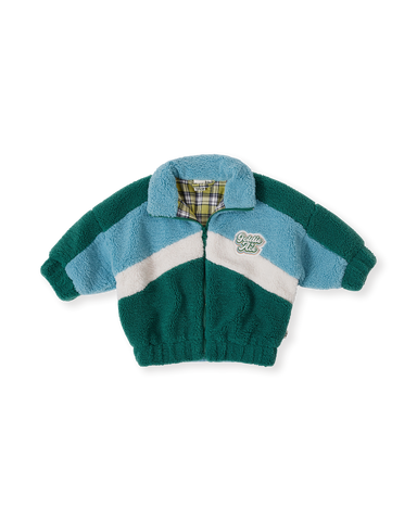 Frankie Sherpa Jacket - Teal/Cream/Dark Jade