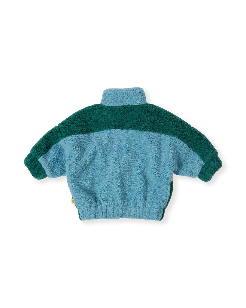 Frankie Sherpa Jacket - Teal/Cream/Dark Jade
