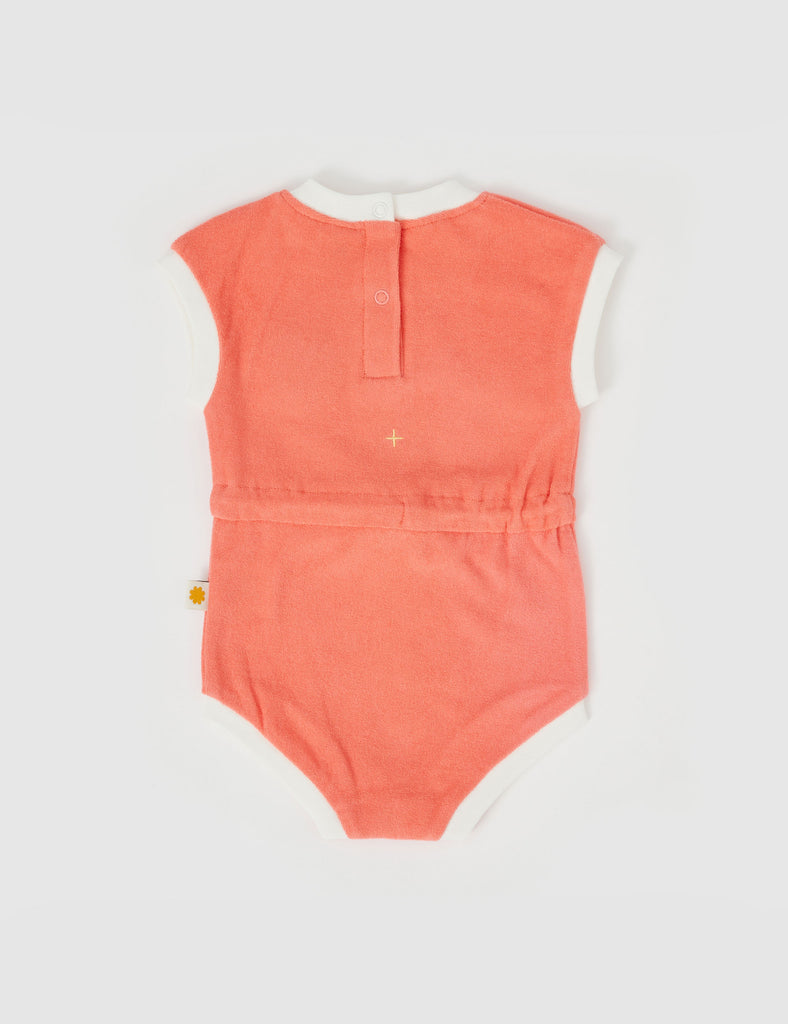 Koala Hug Terry Towelling Romper - Melon