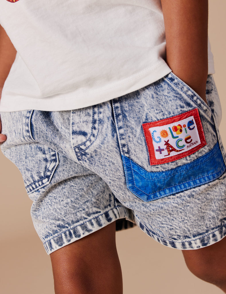 Noah Colour Pop Cargo Denim Shorts