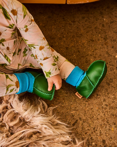 Green Baby Booties