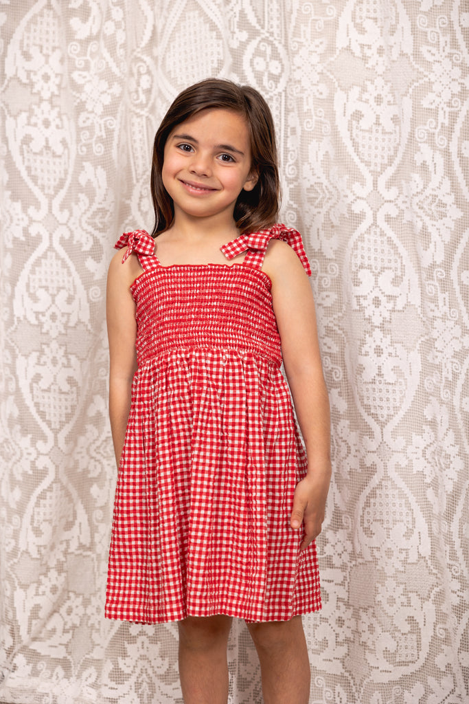 Bella Dress - Red Gingham