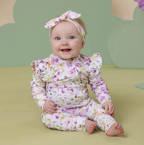 Isla Organic Snugglesuit Convertible Romper with Frill