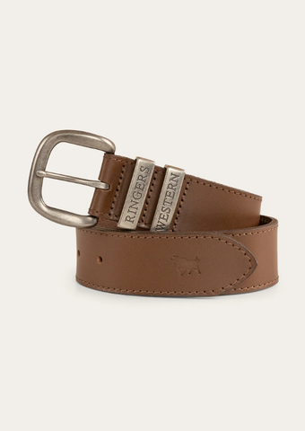 James Kids Belt - Tawny Brown / Silver 100% Australian Made