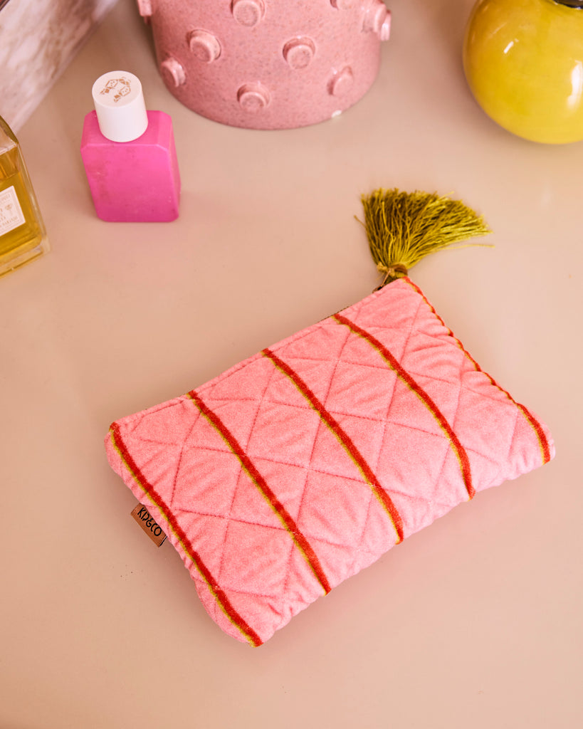 Wategos Soiree Stripe Velvet Cosmetic Purse