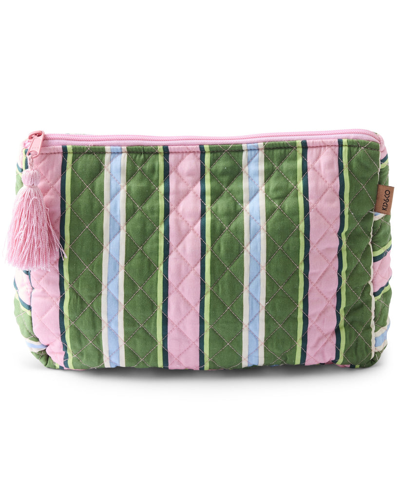 Cactus Stripe Quilted Cotton Toilerty Purse