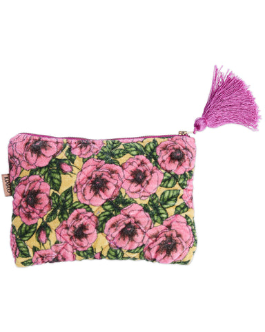 Golden Peony Velvet Cosmetics Purse