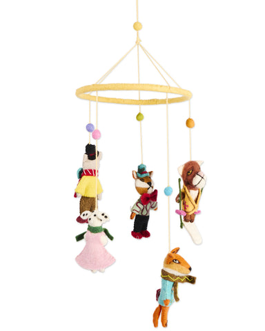 Snow Fun Felted Wool Mobile