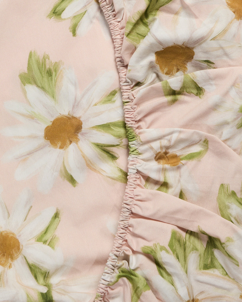 Sweet Daisy Organic Cotton Baby Fitted Sheet - Cot