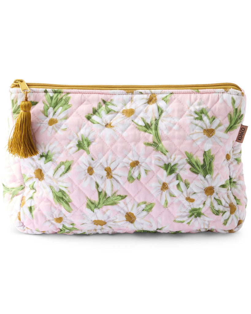 Sweet Daisy Quilted Cotton Toiletry Purse