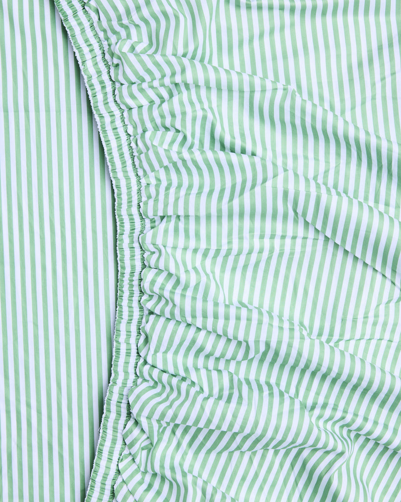Tarragon Stripe Organic Cotton Baby Fitted Sheet - Cot