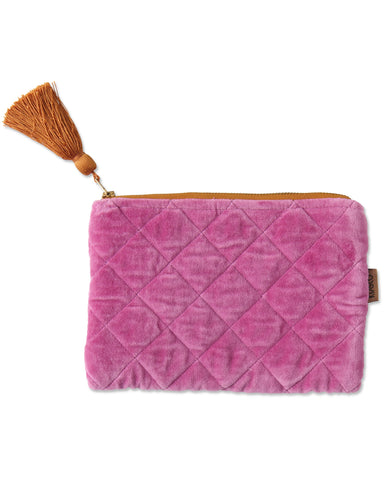 Pink Velvet Cosmetic Purse