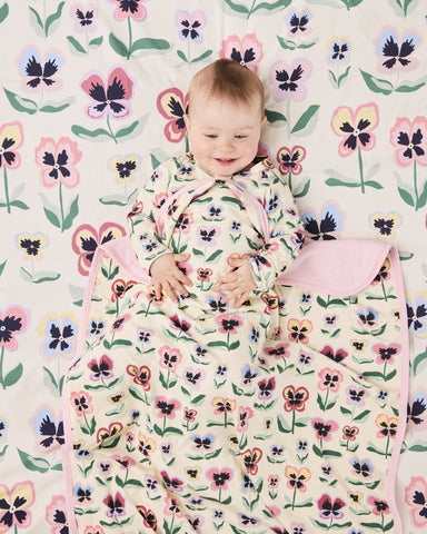Pretty Pansy Organic Cotton Snuggle Blanket