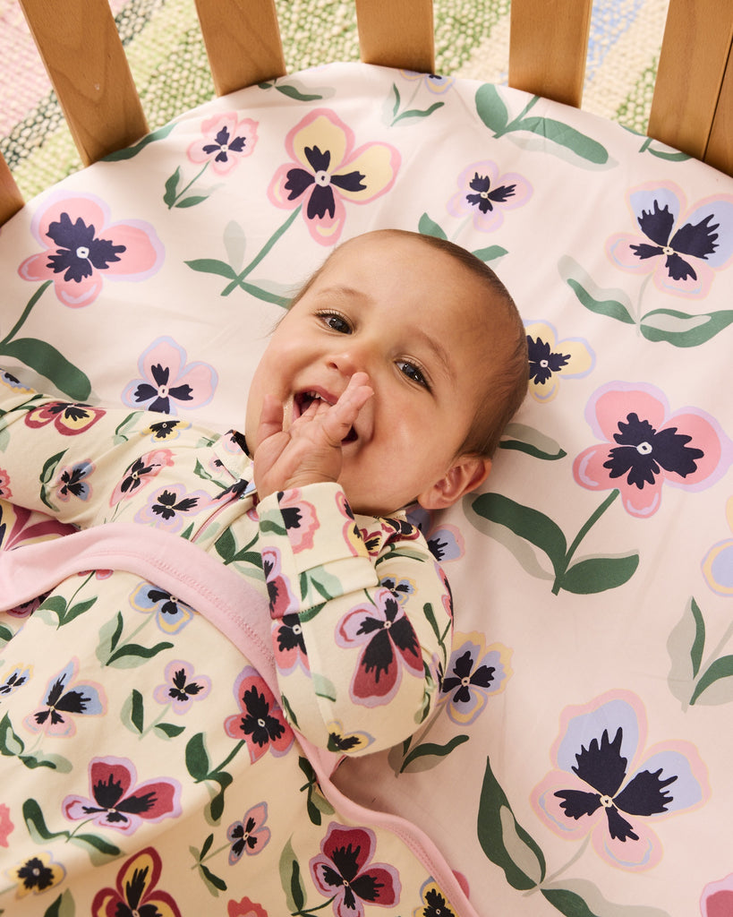 Pretty Pansy Organic Cotton Fitted Cot Sheet