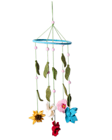 Little Flowers Felted Wool Mobile