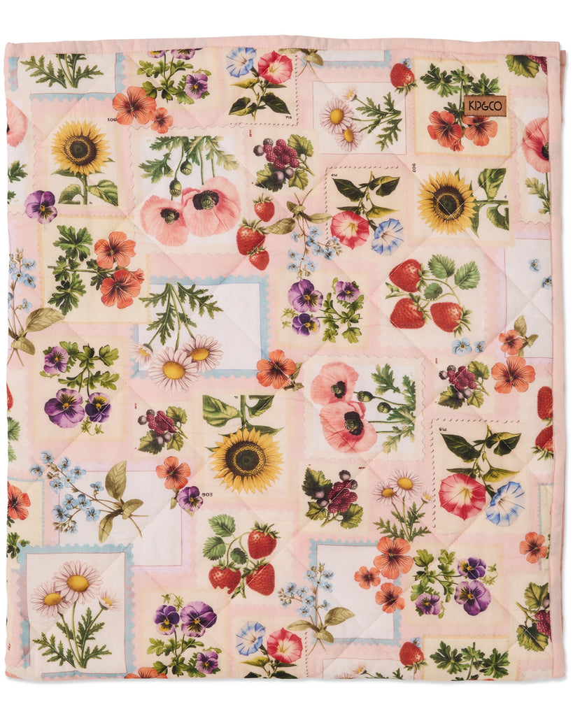 Sweet Life Organic Cotton Quilted Cot Bedspread