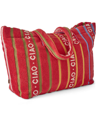 Ciao Stripe Terry Oversized Beach Bag