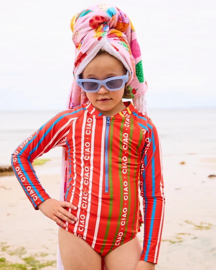 Ciao Stripe Long Sleeve Bathers
