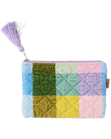 Sorbet Tartan Velvet Cosmetic Purse