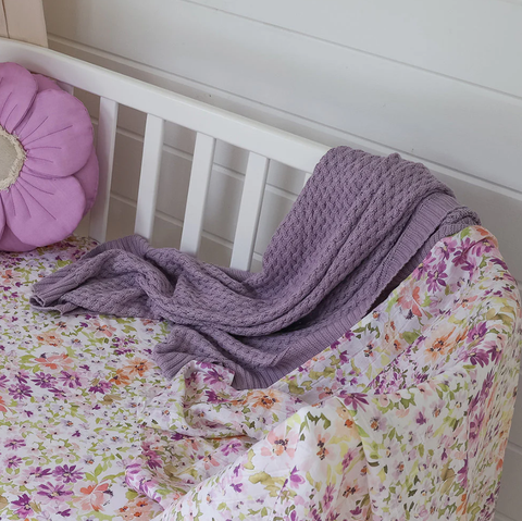 Diamond Knit Baby Blanket - Lavender