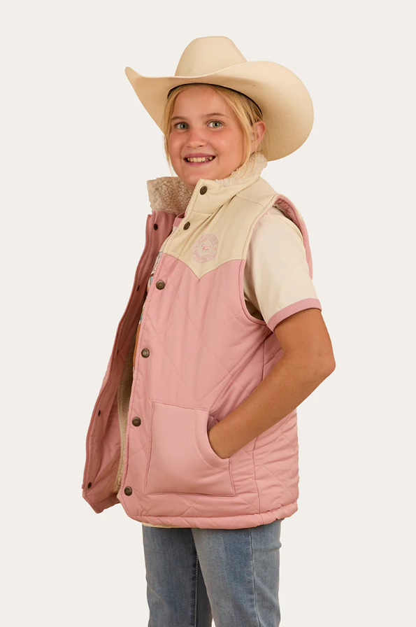 Kynuna Kids Puffer Vest - Pink / Off White