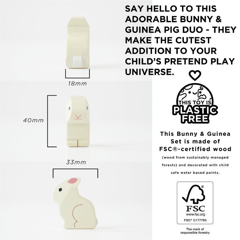 Bunny & Guinea Pet Animal Set - 5 Piece