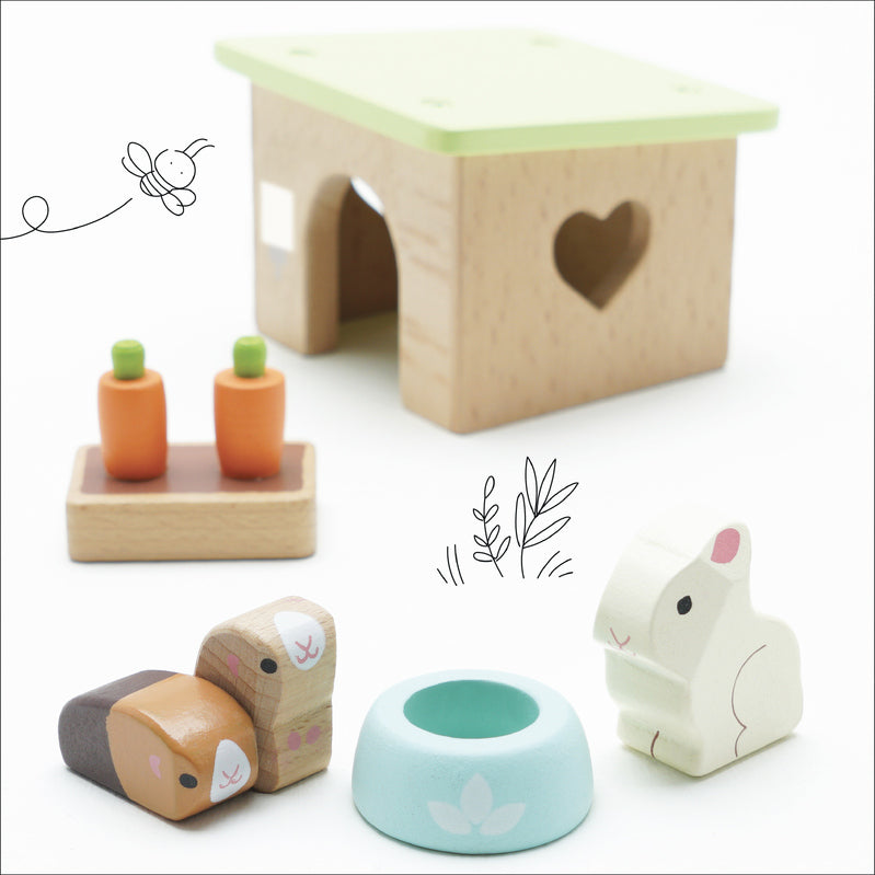 Bunny & Guinea Pet Animal Set - 5 Piece