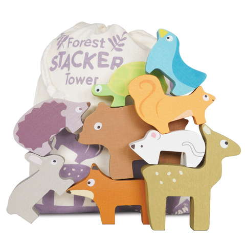 Woodland Stacking Forest Animal & Bag - 10 Piece