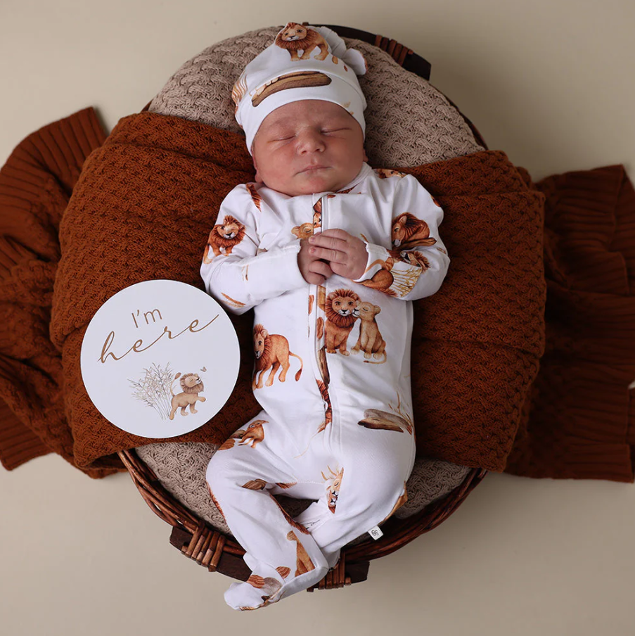 Lion Organic Snuggle Sleepsuit Zip Footie