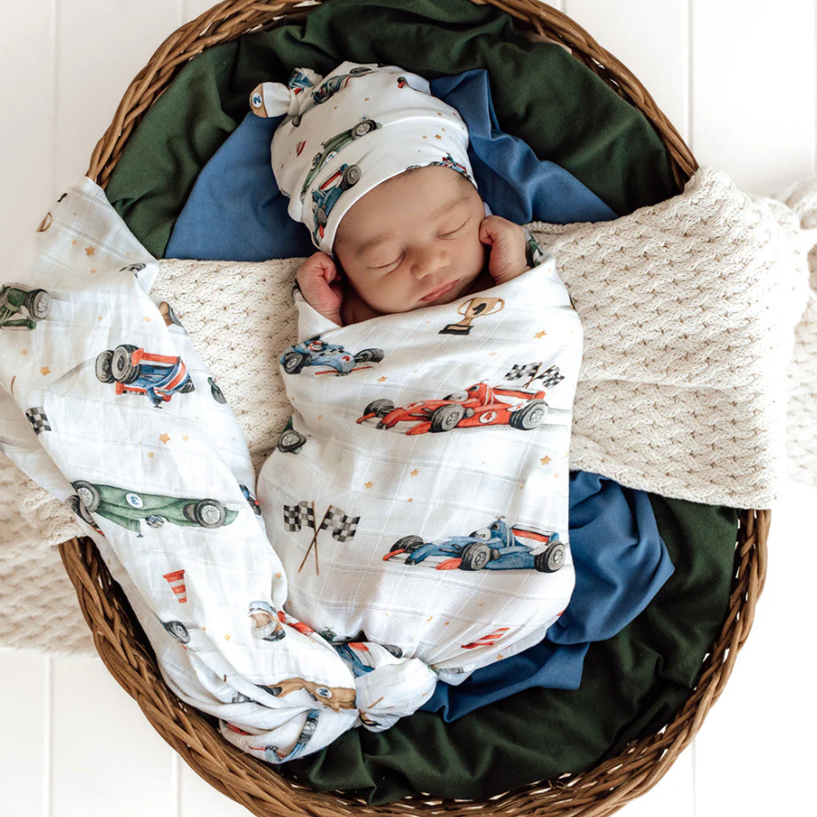 Organic Muslin Wrap - Little Racers