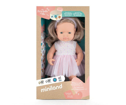 Miniland My Friends & Me Baby Doll Blonde Girl 38cm