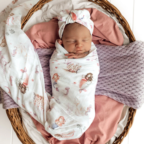 Organic Muslin Wrap - Mermaid