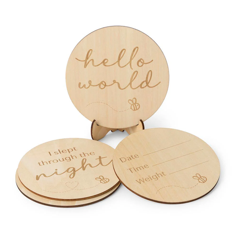 Wooden Milestone Cards - Busy Bee