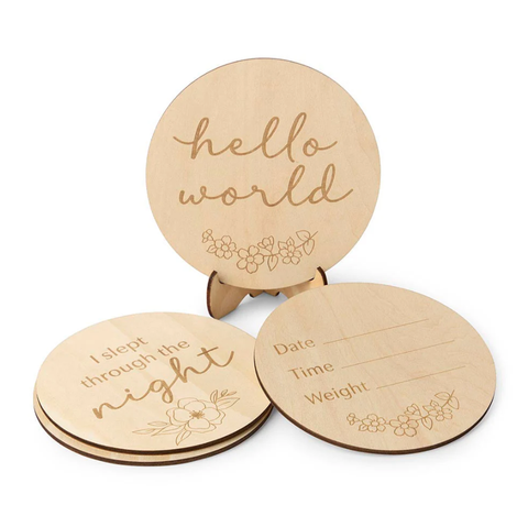 Wooden Milestone Cards - Floral