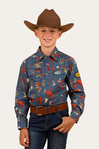 Mini Cowboy Kids Half Button Work Shirt