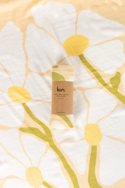 Organic Muslin Swaddle - Fleur - Warm Oat (Limited Edition)
