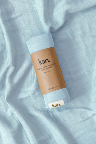 Organic Muslin Swaddle - Pastel Sky