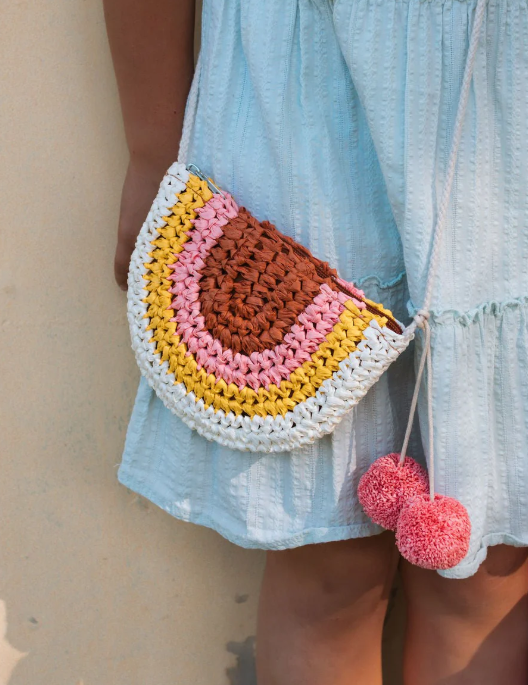 Natural Rainbow Straw Bag