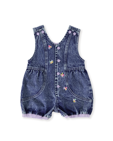 Nina Pastel Petals Denim Romper